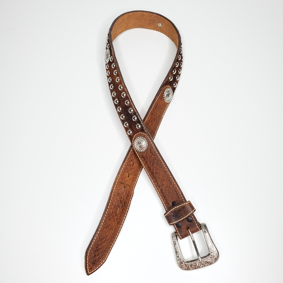 Sabas Western Wear Accessories - Western Boho Genuine Leather Embellished Belt L